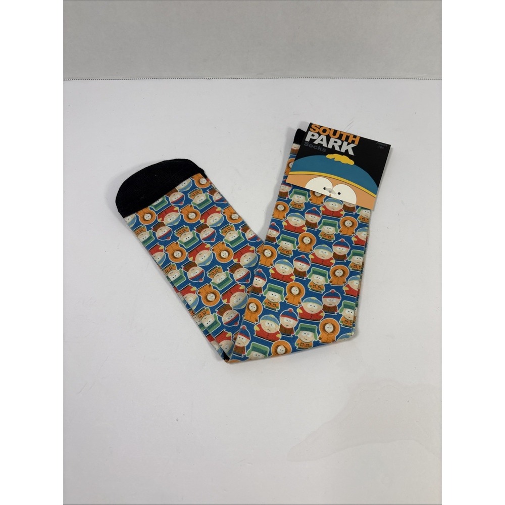 South Park Loot Crate Limited Edition Crew Socks All Over Print Blue Mens New